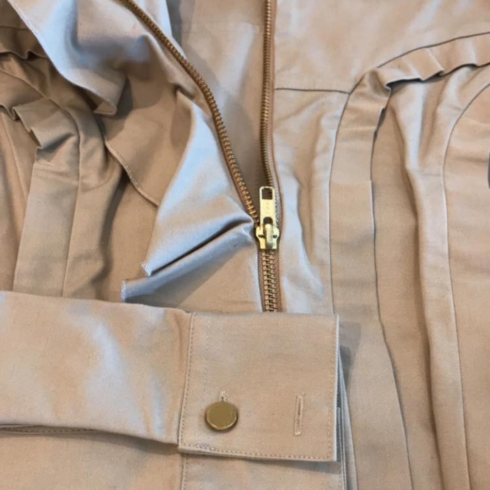 Crop Tan Ruffle Jacket - Picture 2 of 5